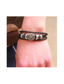 Fashion Black Hollow Out Round Shape Decorated Multi-layer Bracelet