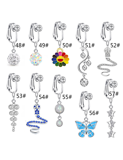 Fashion 57#(price for 10) Titanium Steel Geometric Star Piercing Belly Button Nails
