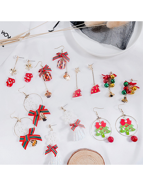 Fashion 7#earrings-christmas Gift Christmas Hat Gloves Bells Geometric Earrings