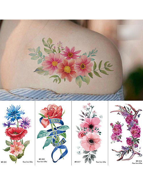 Etiquetas Engomadas Impermeables Del Tatuaje De La Etiqueta Engomada De La Flor