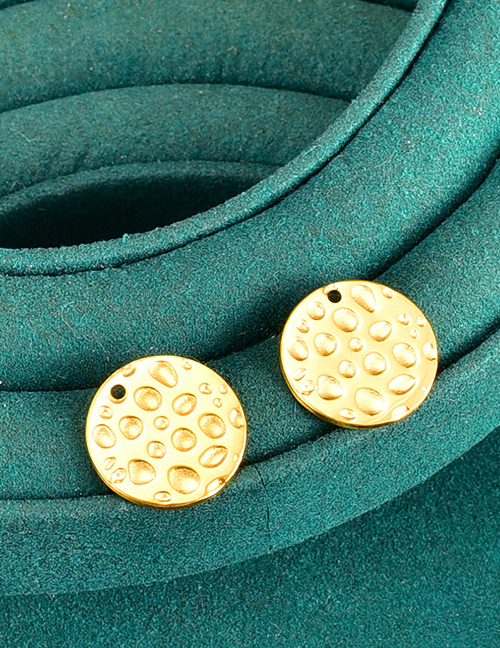 Fashion Gold Titanium Steel Embossed Round Card Diy Jewelry Accessories
