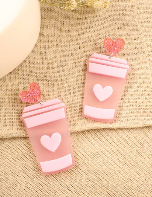 Acrylic Love Milk Tea Earrings