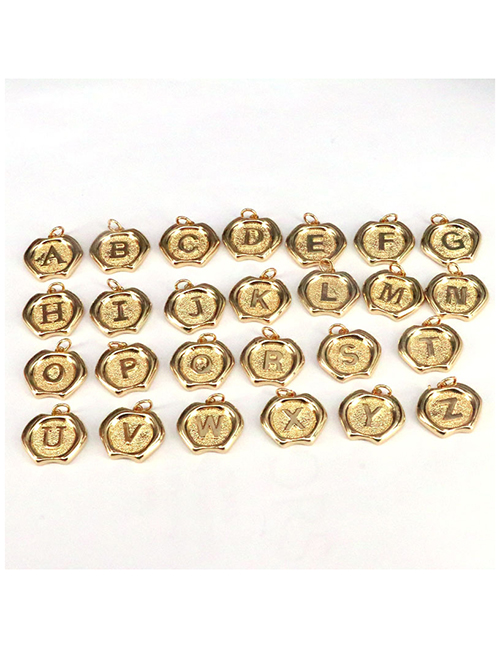 Accesorios Colgantes De 26 Letras En Forma De Manzana Chapados En Oro Y Cobre