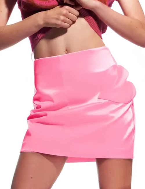 Fashion Pink Woven Love Half-length Skirt