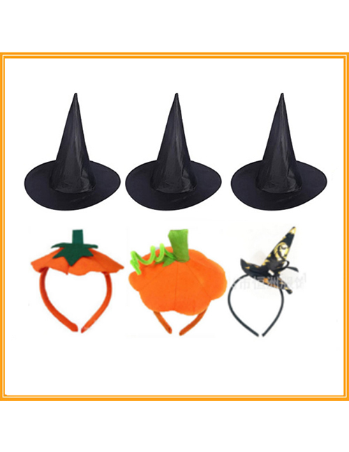 Conjunto De Diadema De Calabaza Con Sombrero De Mago De Halloween