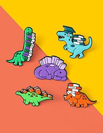 Dinosaurio De Dibujos Animados Con Broche De Aprendizaje De Libro