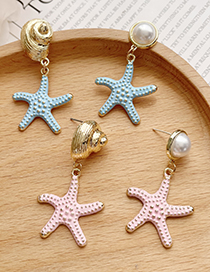 Pendientes De Botón De Estrella De Mar Irregulares De Perlas De Aleación