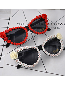 Gafas De Sol Con Flores De Diamantes De Imitación