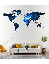 Vinilo Decorativo Mapa Mundo Mapa Placa Azul