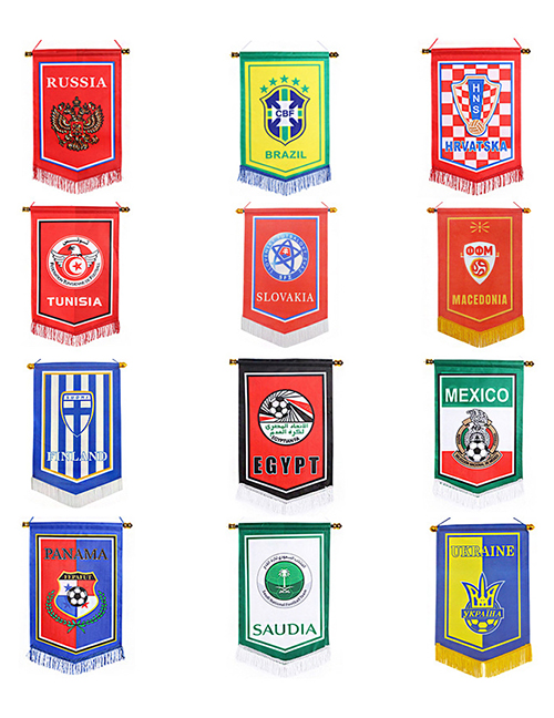 Banderín De Seda Con Estampado De La Copa Del Mundo Con Barra