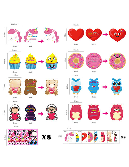 Conjunto De Pegatinas De Dibujos Animados De Emoji De Corazón De Bricolaje De Papel