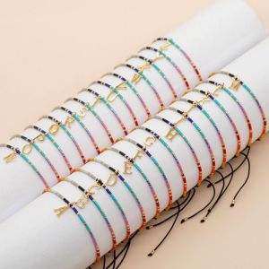 Colorful Rice Beads 26 Letter Bracelet