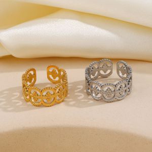 Stainless Steel Geometric Hollow Open Ring