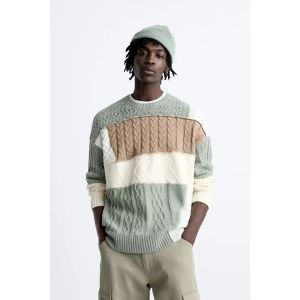 Suéter De Punto Con Diseño Patchwork Y Bloques De Color