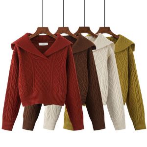 Suéter Tipo Jersey Con Solapa De Punto De Spandex