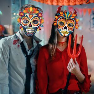 Máscaras De Bricolaje De Papel Del Día De Muertos