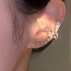 Ear Cuff De Aleación Con Forma De Serpiente Con Incrustaciones De Diamantes (individual)