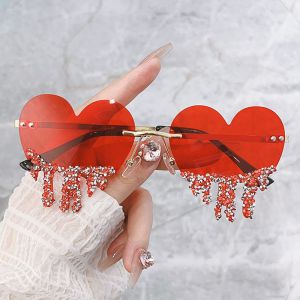 Gafas De Sol Pc Con Forma De Corazón Y Diamantes