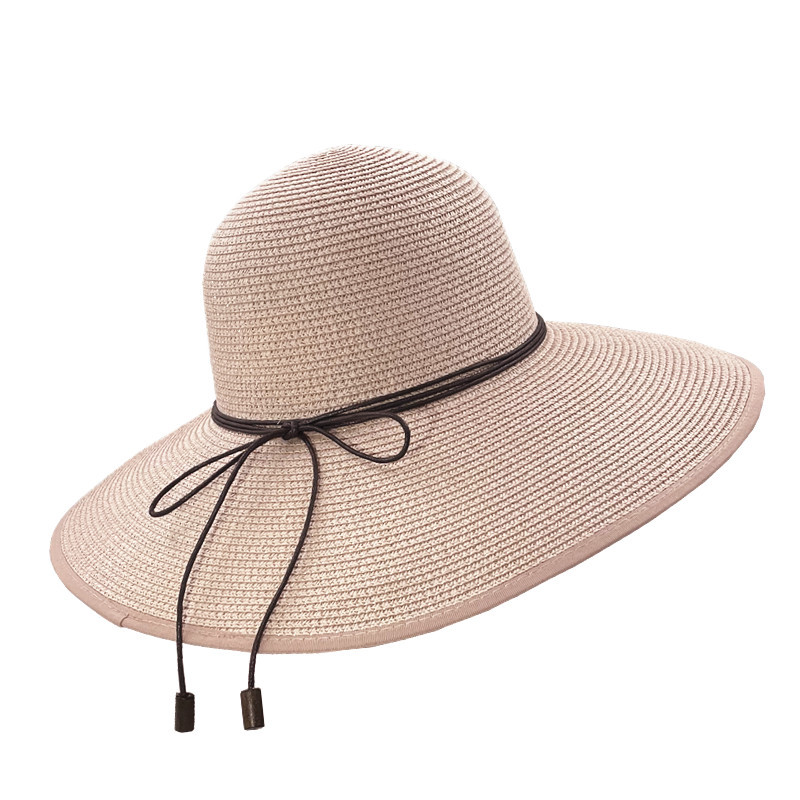 Sombrero De Paja Con Cordones Y Ala Grande Para El Sol