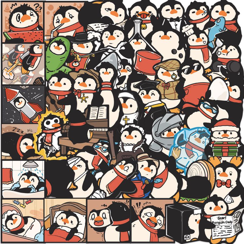 50 Pegatinas Impermeables De Graffiti De Pingüinos