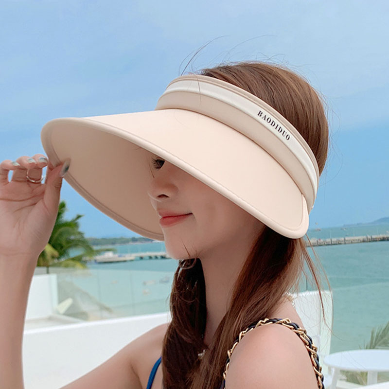 Sombrero Para El Sol De Nailon Con Ala Grande Y Parte Superior Hueca