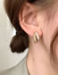 Fashion Gold Metal Diamond Shell Double Stud Earrings
