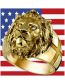 Fashion Gold Metal Lion Head Ring