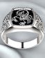 Fashion Silver Metal Geometric Scorpio Embossed Ring
