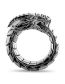 Fashion Antique Silver Metal Geometric Dragon Ring
