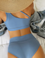 Fashion Tassel Nylon One Shoulder Cutout High Waist Split Swimsuit