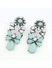 Special Blue Vintage Classic Design Alloy Stud Earrings