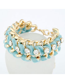 Gothic Sky Blue Luxury Weave Chain Alloy Korean Fashion Bracelet