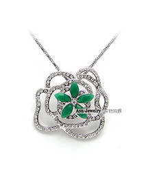Wide Green Rose Flowers Alloy Chains