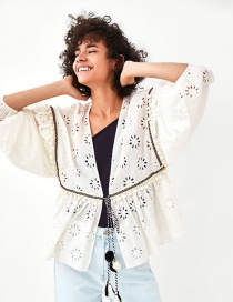 Kimono Hueco Decorado Con Pompones De Moda