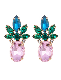 Fashion Pink Pineapple Shape Decorated Earrings