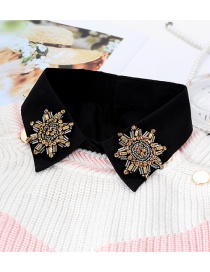 Fashion Black Geometric Shape Decorated Fake Collar