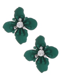 Fashion Green Flower Shape Decorated Earrings