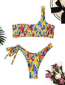 Bikini Estampado De Jirafas Hojas Coloridos