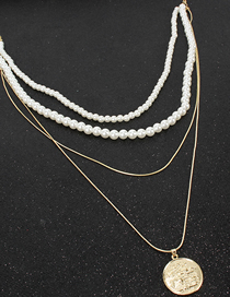 Cadena De Serpiente Metal Imitación Collar De Perlas