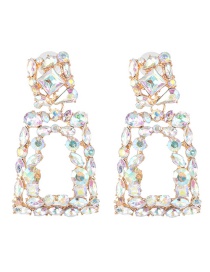Varios Diamantes De Cristal De Colores Con Tachuelas Pendientes Huecos Aretes Flores Femeninas