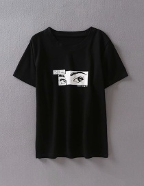 Camiseta De Manga Corta Con Estampado De Ojos