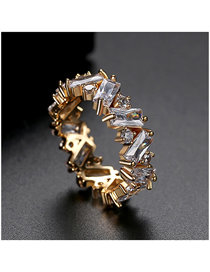 Anillo Irregular Chapado En Oro De 18 K Con Diamantes