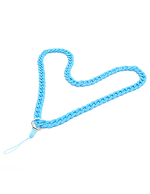 Fashion Blue Acrylic Solid Color Chain Hanging Neck Mobile Phone Chain