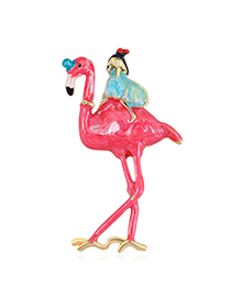 Broche De Aleación De Gota De Aceite Flamingo