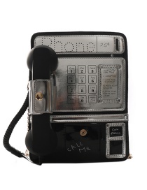 Fashion Black Digital Telephone Can Answer Chain Shoulder Messenger Bag