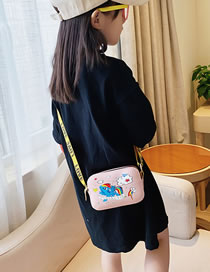 Fashion Pink Childrens Shoulder Crossbody Bag With Letter Strap Print