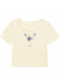 Angel Baby Print Camiseta De Manga Corta