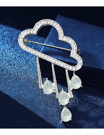 Broche Hueco De Aleación Diamond Cloud Rain