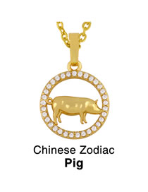 Collar De Animal De Diamantes Con Colgante Del Zodiaco