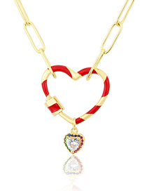 Collar De Amor De Diamantes Con Tensor En Forma De Corazón Y Gota De Aceite